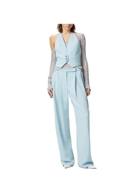 Gilet Pinko donna Moretta 104931 A213 Celeste viscosa cady sartoriale scollo all'americana PINKO | Gilet | 104931 A213E28